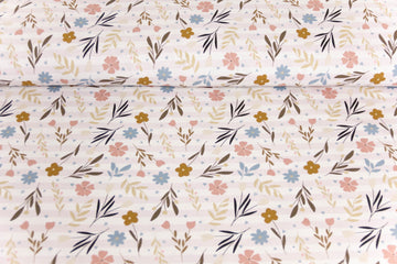 Restmenge 50 cm Jersey mit Blumen, Art.-Nr. 3984 , Fräulein von Julie, weiß